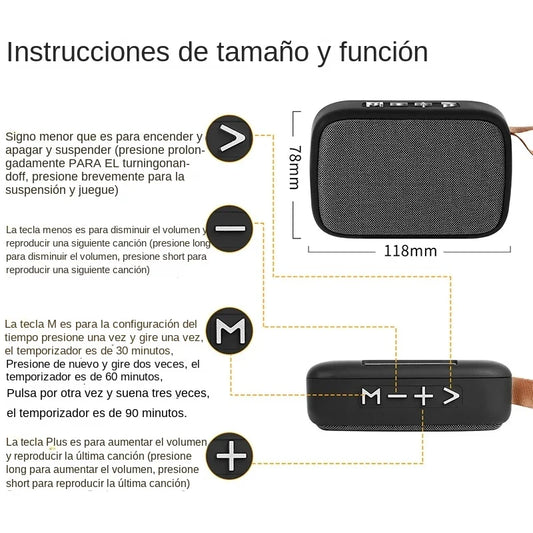 Parlante Portátil Mini Bluetooth 5.0 - Sonido Hi-Fi