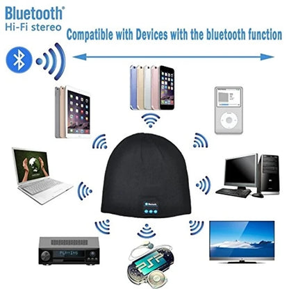 Gorro con Auriculares Bluetooth Inalámbricos – Tejido de Punto, con Micrófono, para Ciclismo, Senderismo y Uso al Aire Libre en Invierno