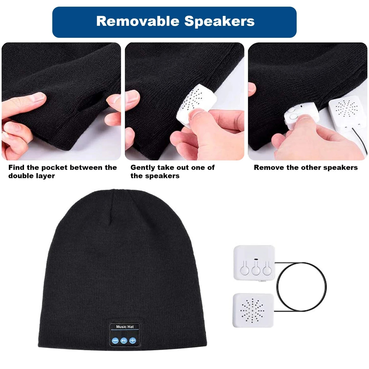 Gorro con Auriculares Bluetooth Inalámbricos – Tejido de Punto, con Micrófono, para Ciclismo, Senderismo y Uso al Aire Libre en Invierno