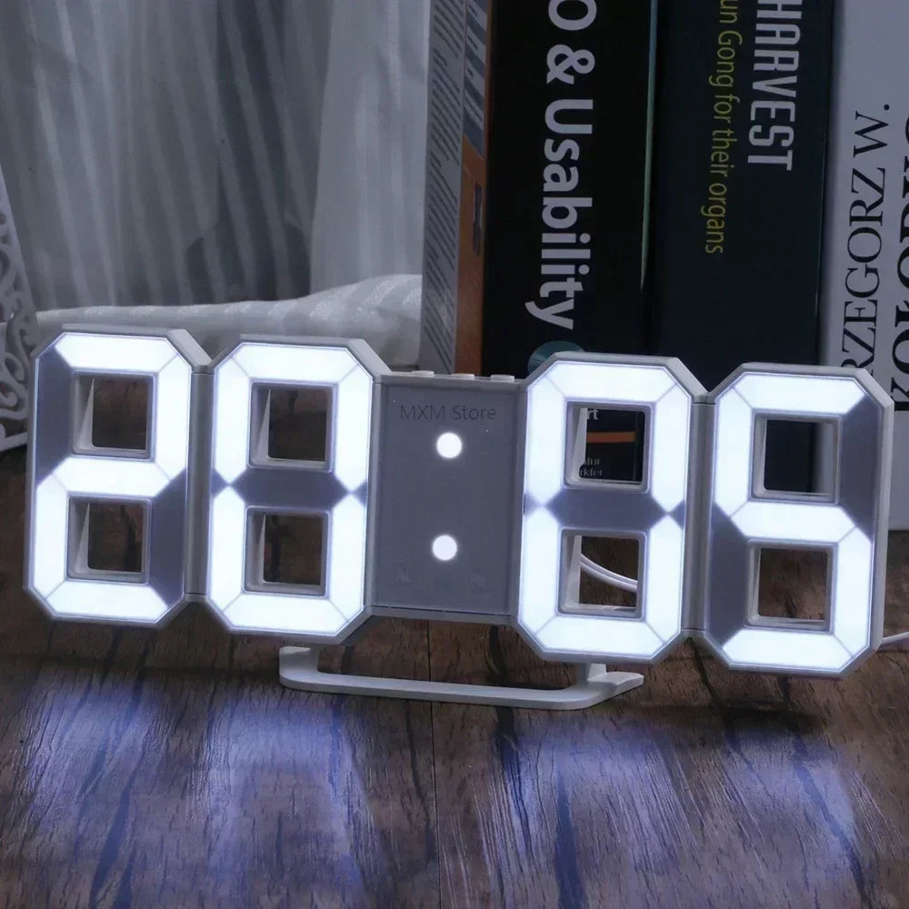 Reloj LED Digital 3D - Pantalla con Fecha, Hora y Temperatura