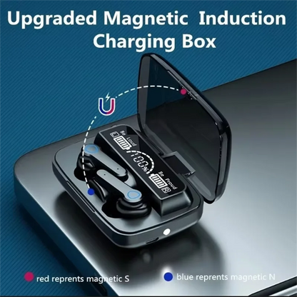 Auriculares Bluetooth Inalámbricos M19 con Micrófono, Pantalla LED y TWS – Compatible con iPhone y Xiaomi