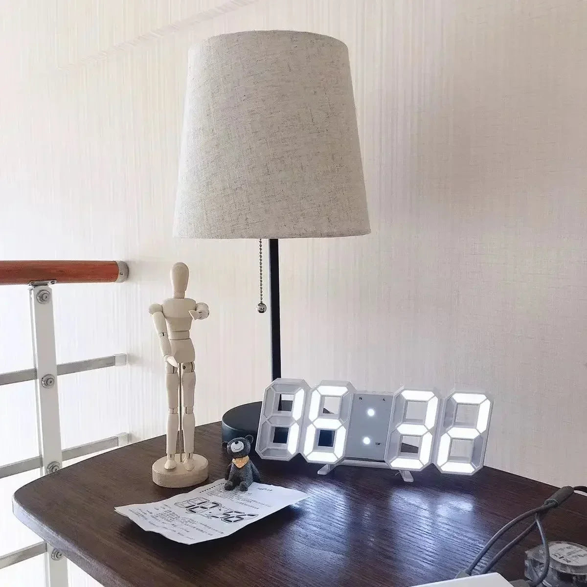 Reloj LED Digital 3D - Pantalla con Fecha, Hora y Temperatura