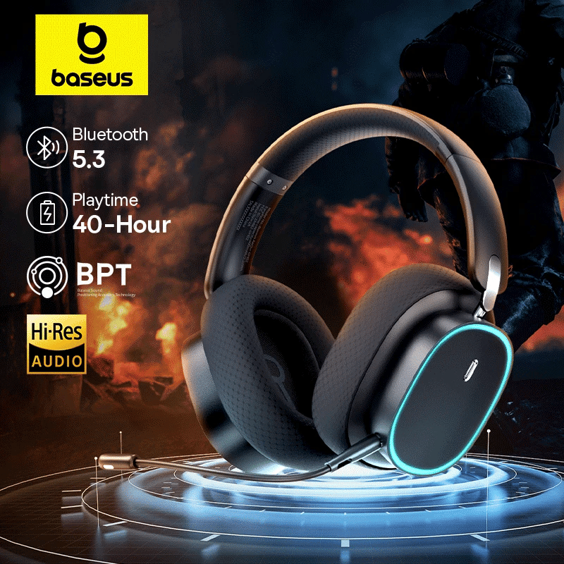 Auriculares Gaming Inalámbricos Baseus GH02 - Bluetooth 5.3 RGB con Mic