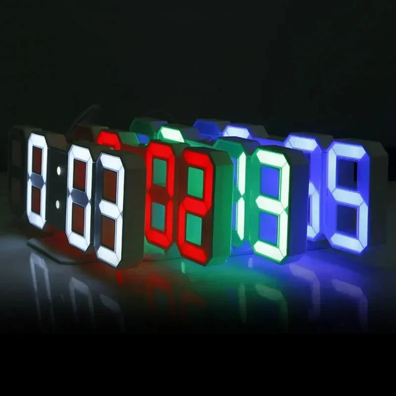 Reloj LED Digital 3D - Pantalla con Fecha, Hora y Temperatura