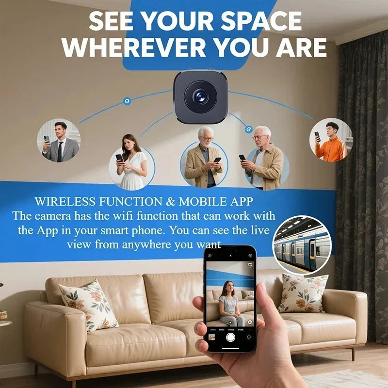 Mini Cámara de Seguridad WiFi 4K con Visión Nocturna y Detección de Movimiento