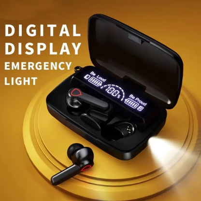 Auriculares Bluetooth Inalámbricos M19 con Micrófono, Pantalla LED y TWS – Compatible con iPhone y Xiaomi