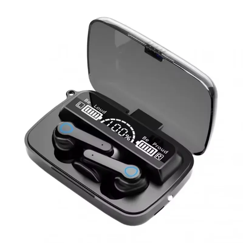 Auriculares Bluetooth Inalámbricos M19 con Micrófono, Pantalla LED y TWS – Compatible con iPhone y Xiaomi