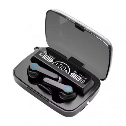 Auriculares Bluetooth Inalámbricos M19 con Micrófono, Pantalla LED y TWS – Compatible con iPhone y Xiaomi