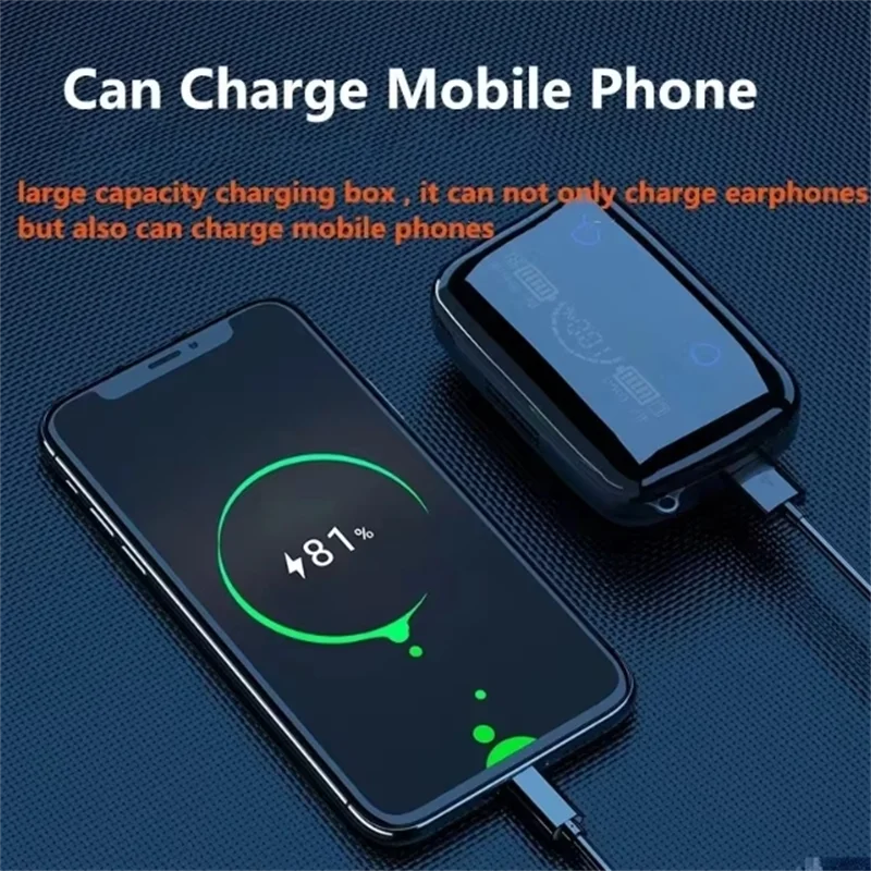 Auriculares Bluetooth Inalámbricos M19 con Micrófono, Pantalla LED y TWS – Compatible con iPhone y Xiaomi